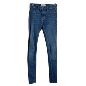 Free People High Rise Skinny‎ Jeans Dark Wash Denim Size 25R